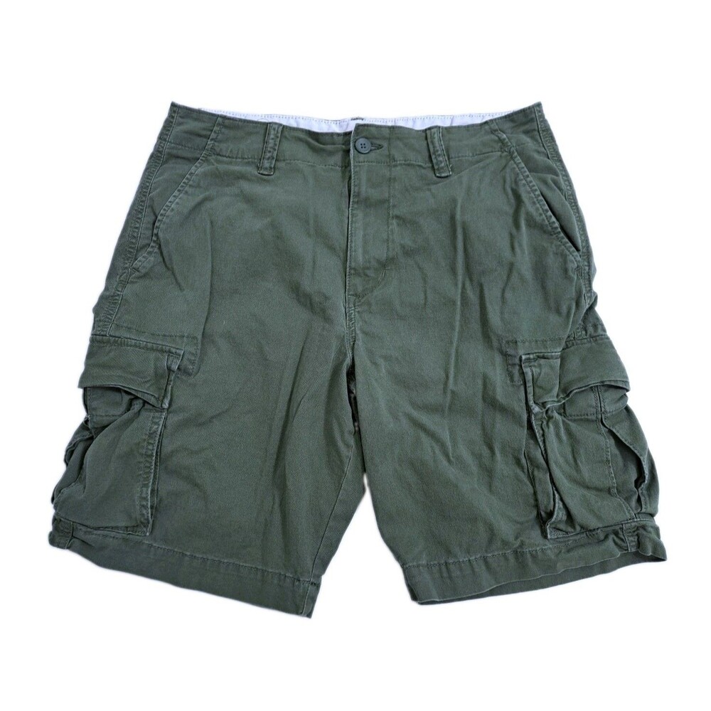 Old Navy Cargo Shorts Men 34 Utility Pockets Green Trail Work Hike Lived In Flex